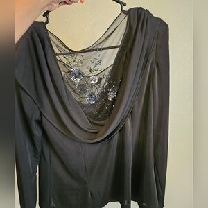 Patra Beaded Black Top